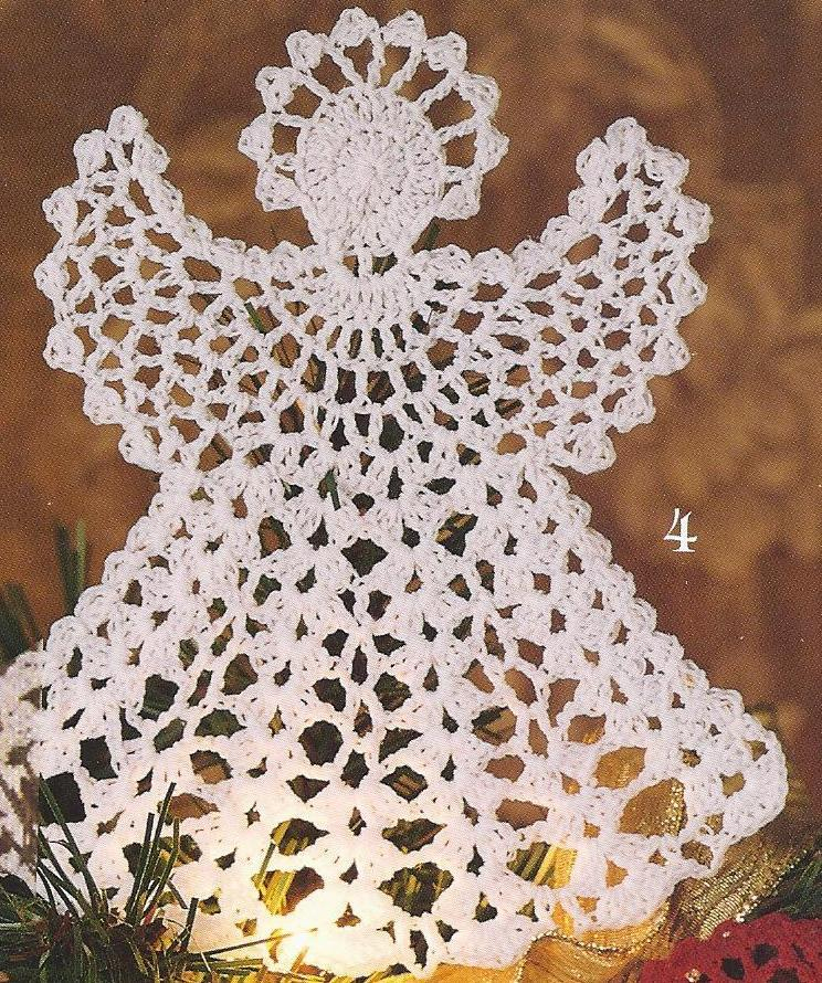 21 Thread Crochet Christmas Tree Ornaments Angel Snowflake 