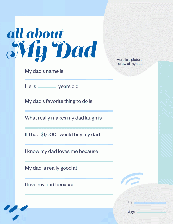 All About My Dad Printable Pdf CB 200529 In 2020 Dad 