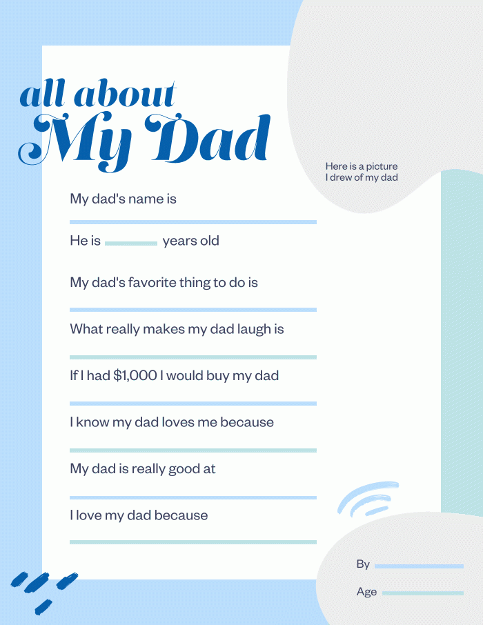 All About My Dad Printable Pdf CB 200529 In 2020 Dad