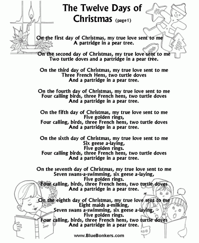 Bible Printables Christmas Songs And Christmas Carol 