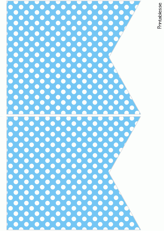 Blue Pennants With White Dots free Printable 