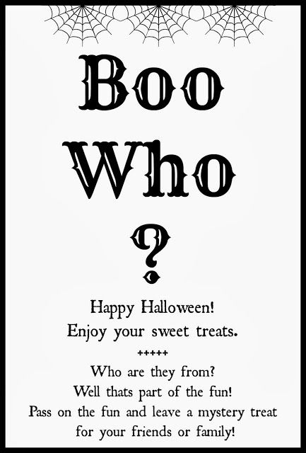 Boo Who Free Printable Halloween Neighbor Gift Idea 