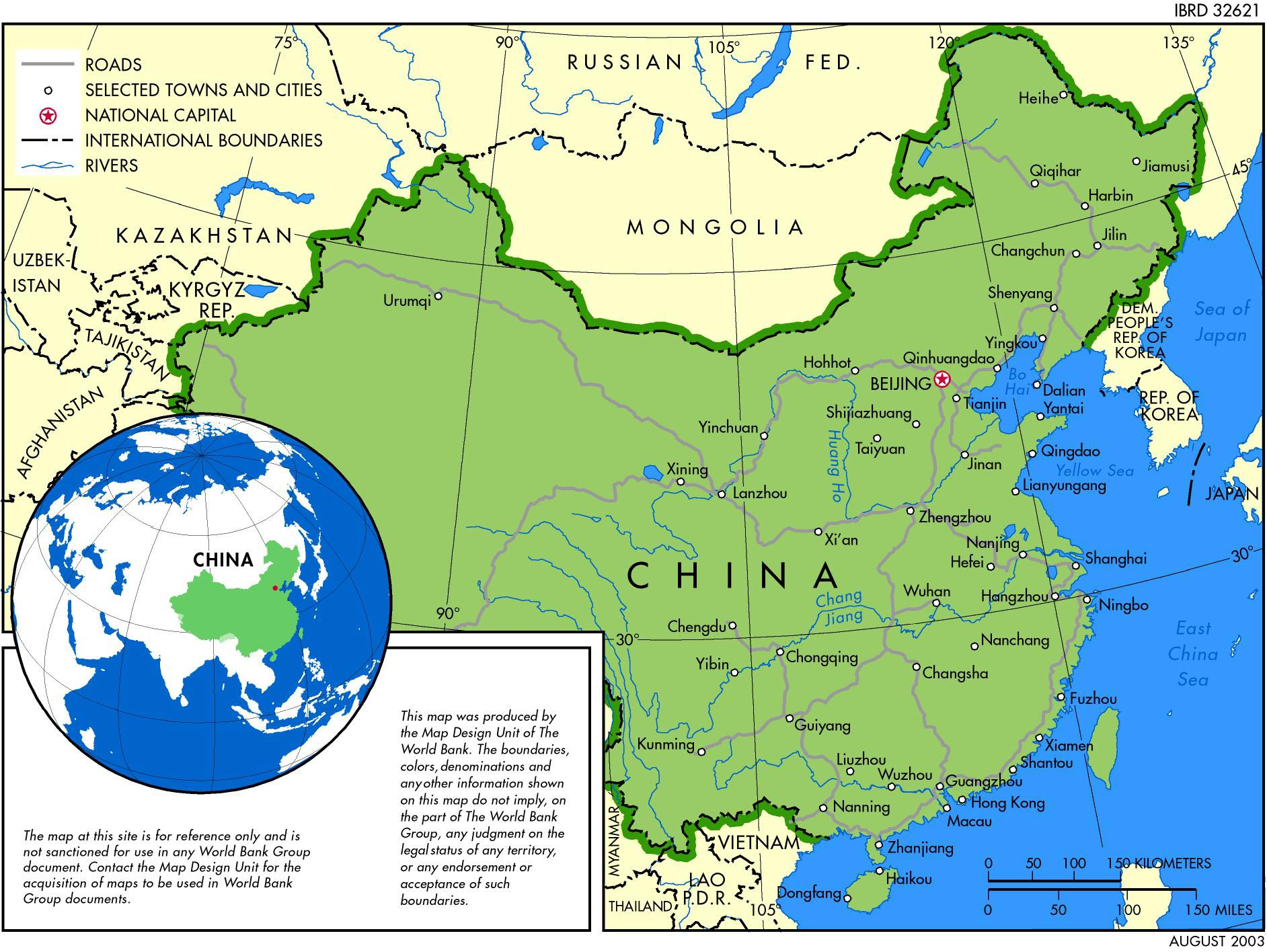 China Landkaart Afdrukbare Plattegronden Van China 