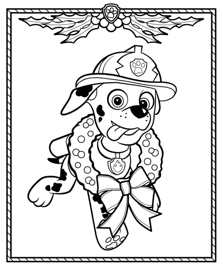Christmas Coloring Pages Paw Patrol Coloring Paw Patrol 