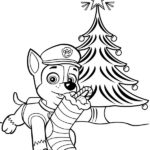 Christmas Tree Chase Paw Patrol Picture To Color