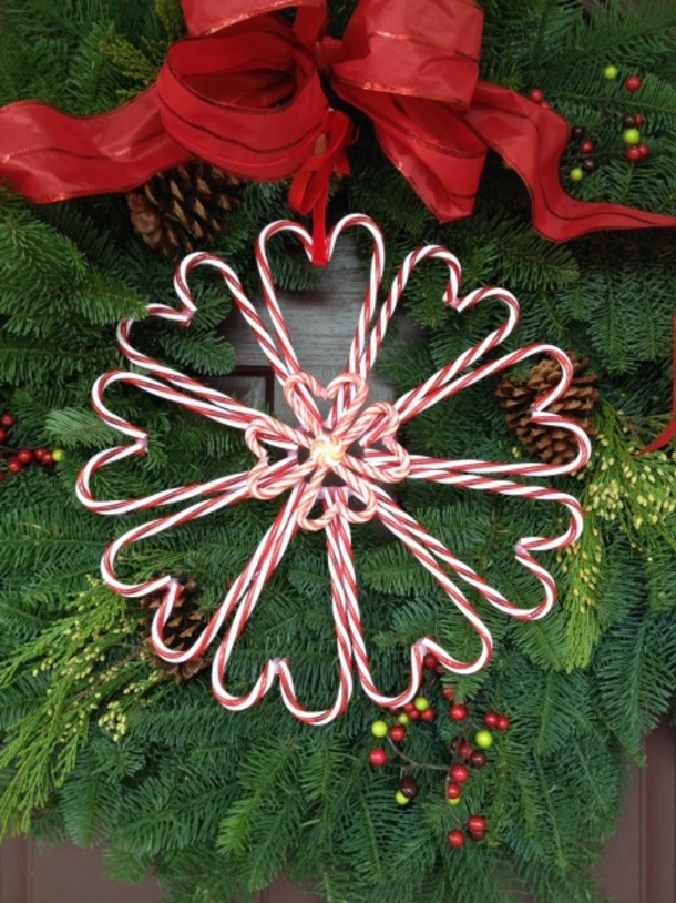 DIY Candy Cane Heart Wreaths