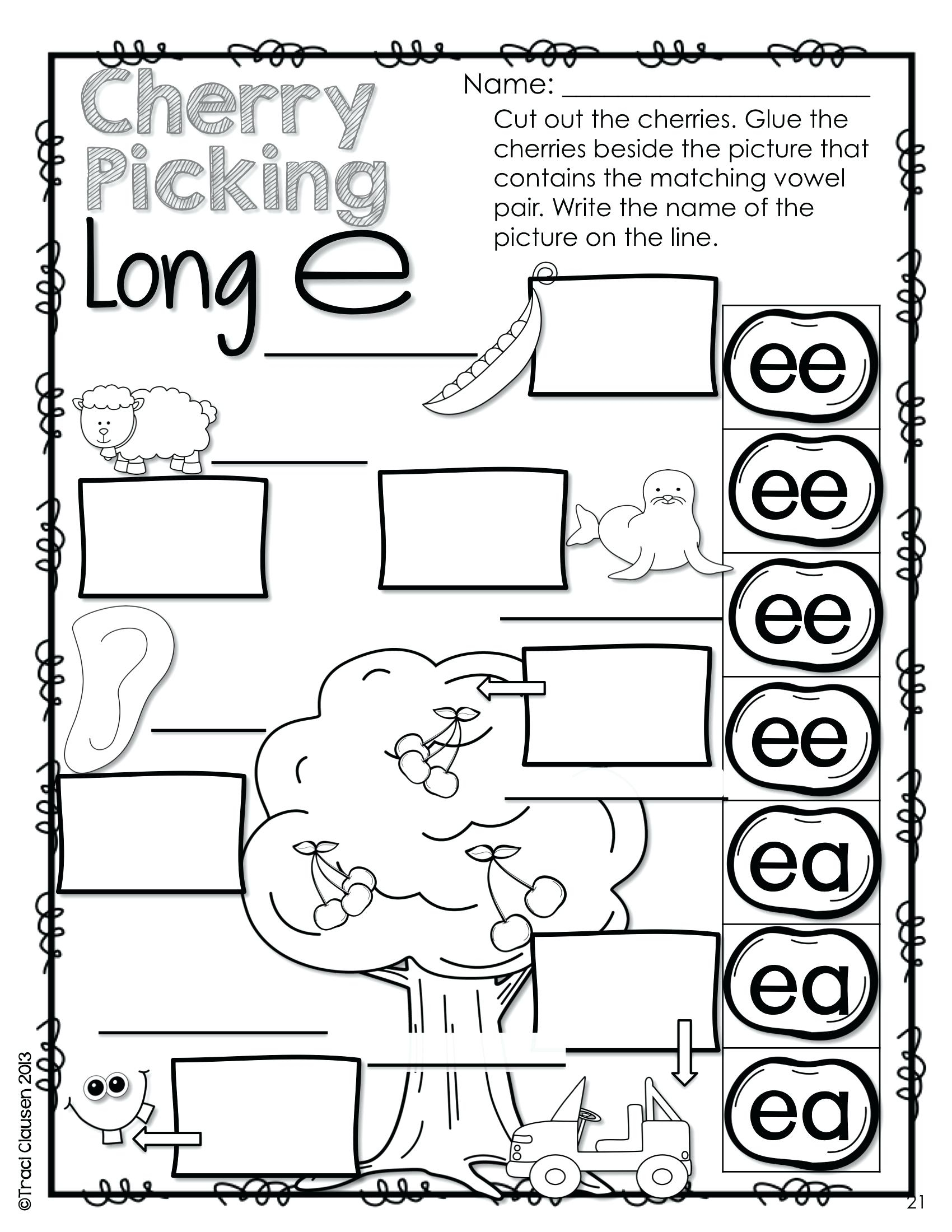 Ee Ea Worksheet For Kindergarten Printable Worksheets 