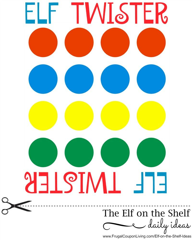 Elf On The Shelf Ideas Elf Twister Printable Elf On 