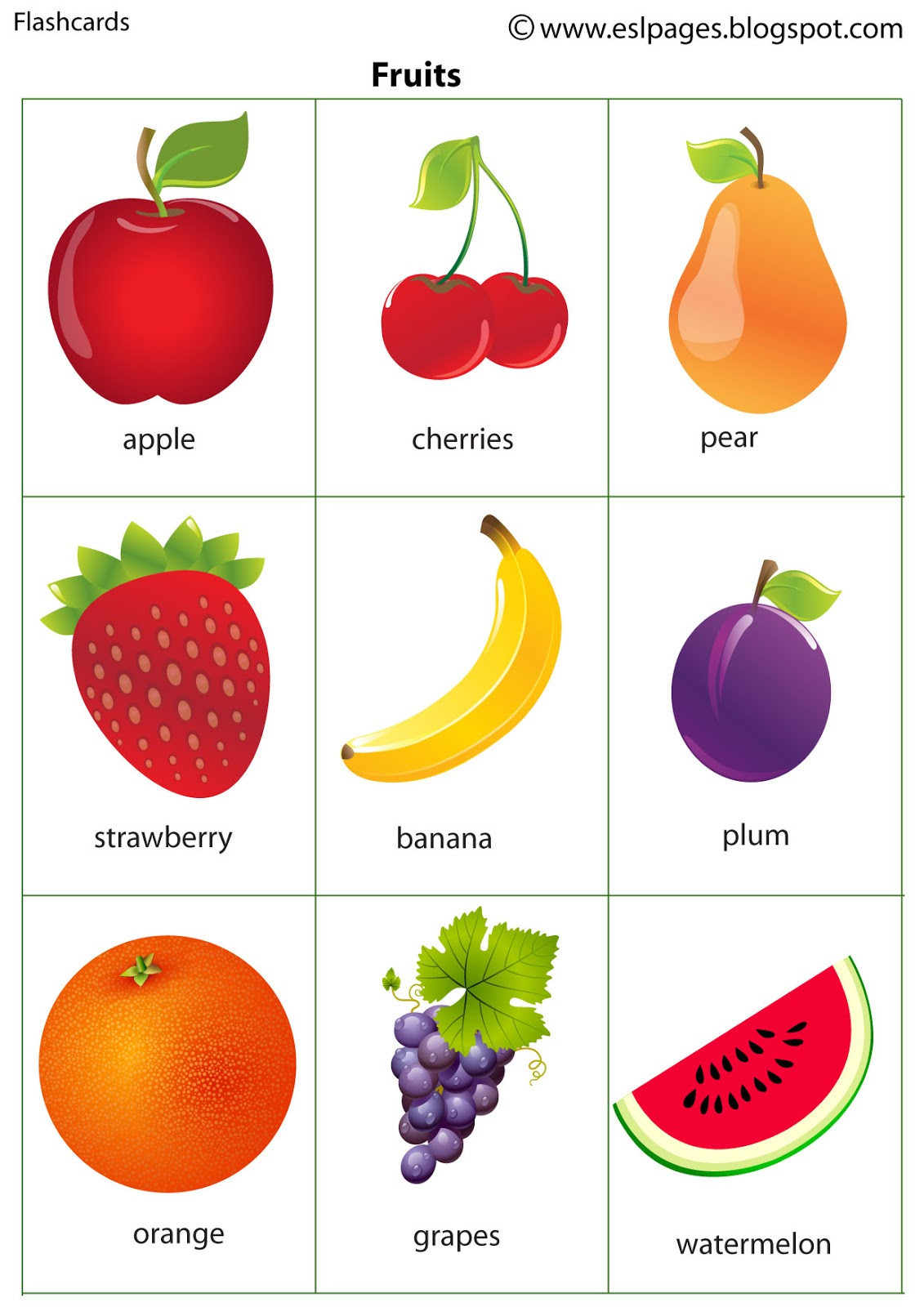 Esl Pages Fruits