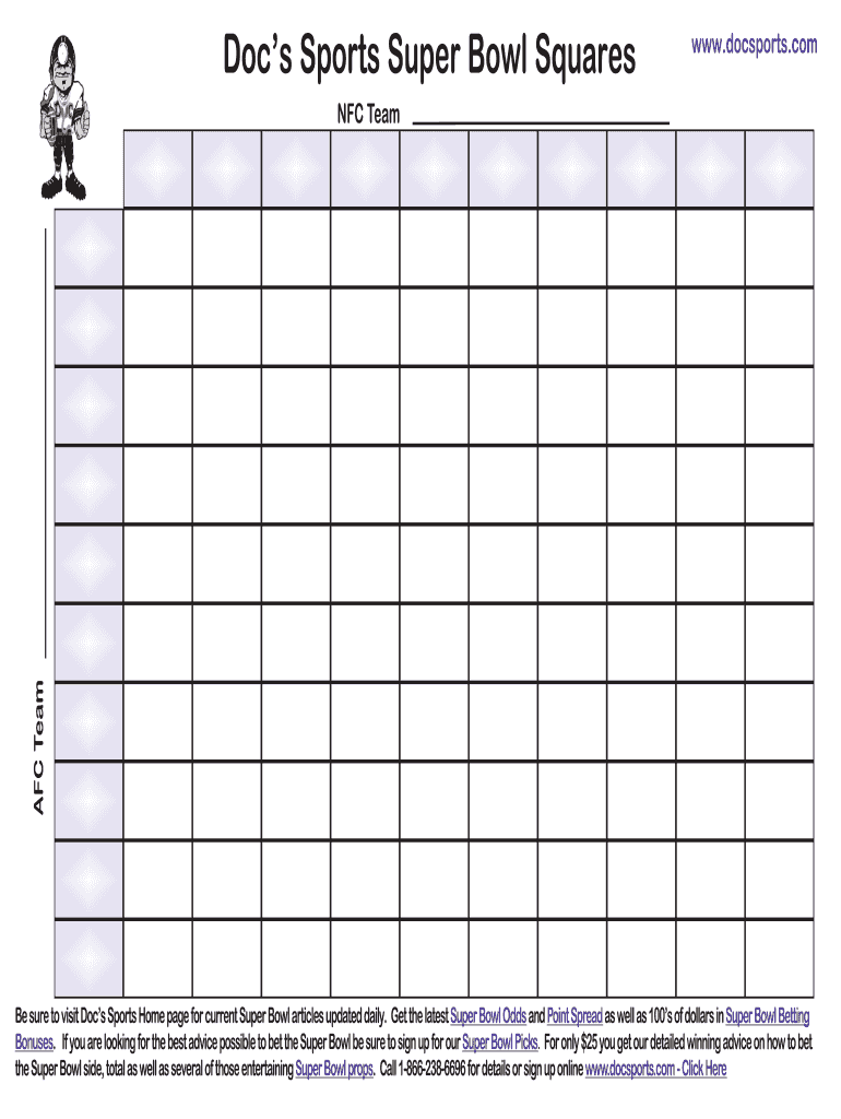 Football Squares Template Fill Online Printable 