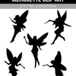 Free Fairy With Wand Silhouette Clip Art Fairy Stencil