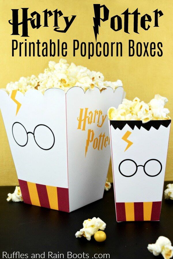 Free Harry Potter Popcorn Box Printables Two Sizes