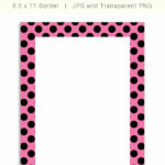 Free Printable Black On Pink Polka Dot Border Pink Polka