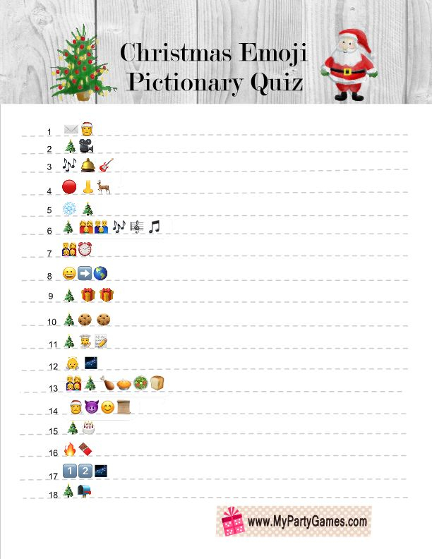 Free Printable Christmas Emoji Pictionary Quiz Emoji 