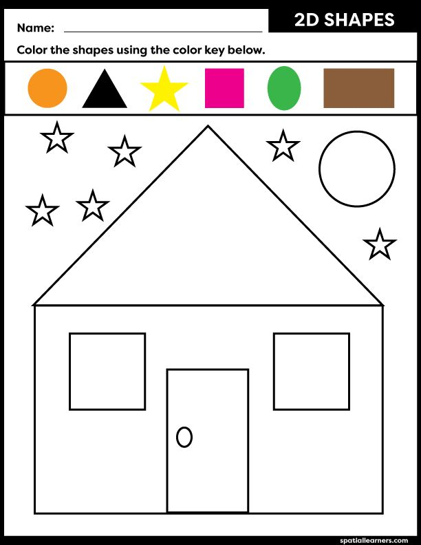 Free Printable For Kids 2D Shapes Worksheets Shape 