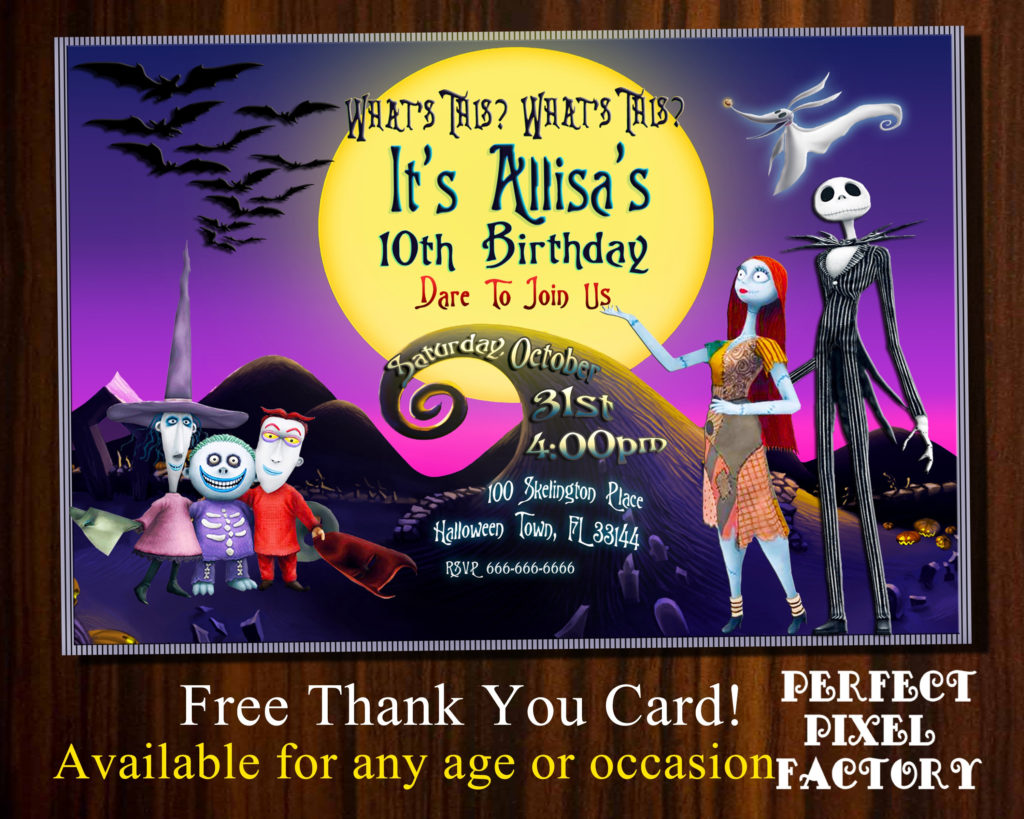 Free Printable Nightmare Before Christmas Birthday 