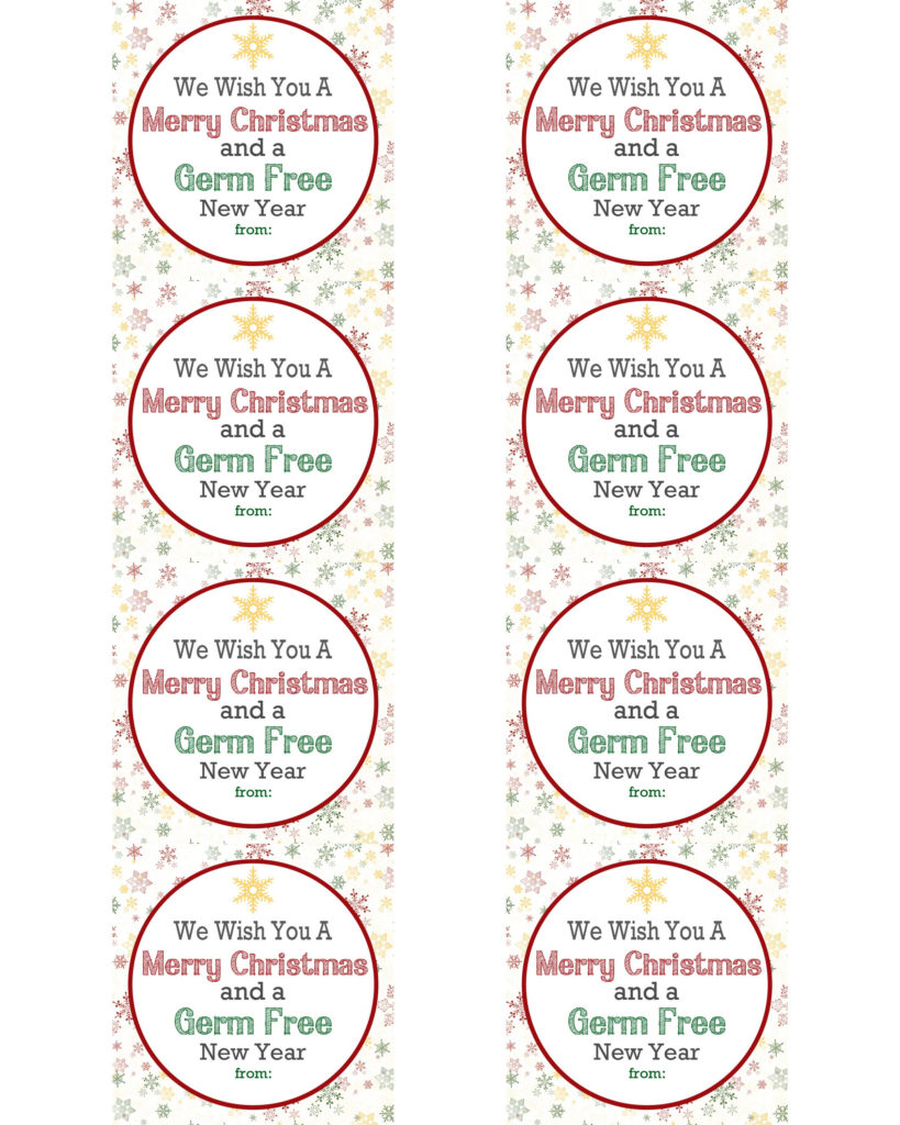Germ Free New Year Gift Idea With Free Tags Liz On Call