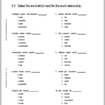 Grade 9 Verbal Reasoning Worksheet 2 Student Handouts