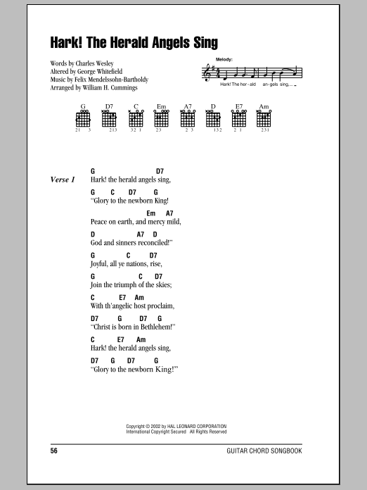 Hark The Herald Angels Sing Sheet Music By Charles Wesley 