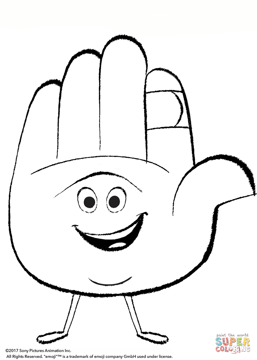 HI 5 From Emoji Movie Coloring Page Free Printable