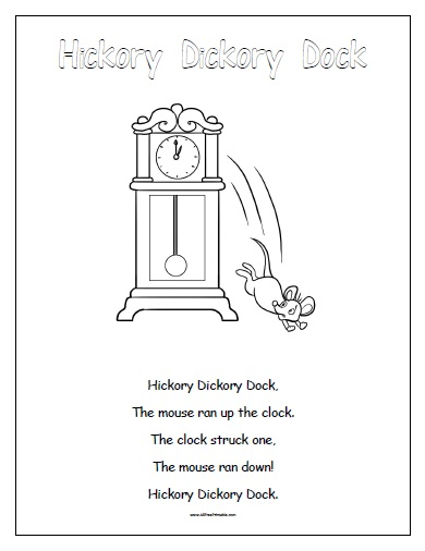 Hickory Dickory Dock AllFreePrintable