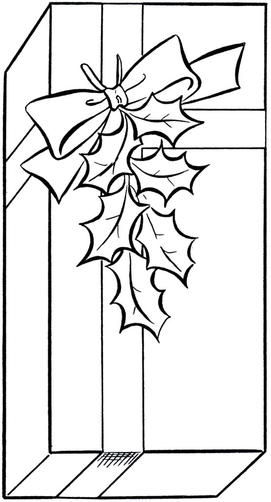 Holiday Gift Clip Art Image Coloring Page The 