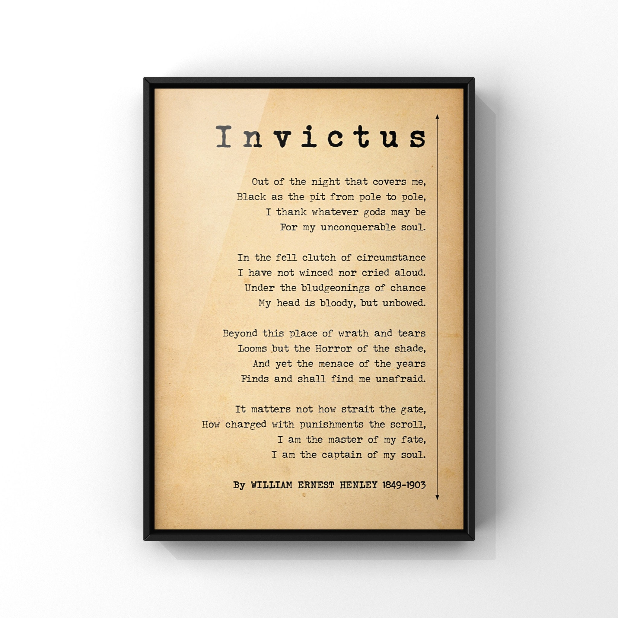 Invictus Invictus Poem By William Ernest Henley Poster 