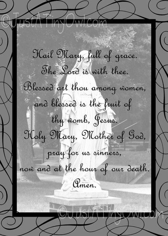 Items Similar To Black And White Hail Mary Swirled Prayer 