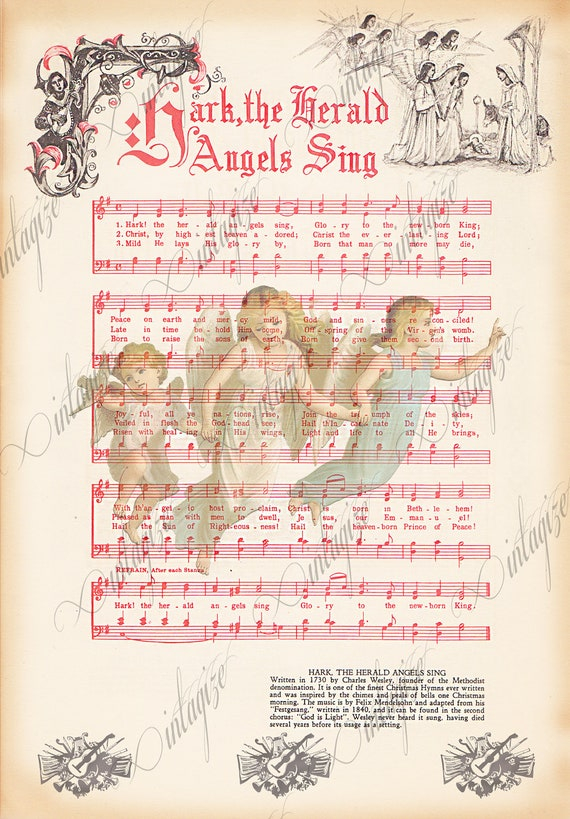 Items Similar To Hark The Herald Angels Sing Printable 