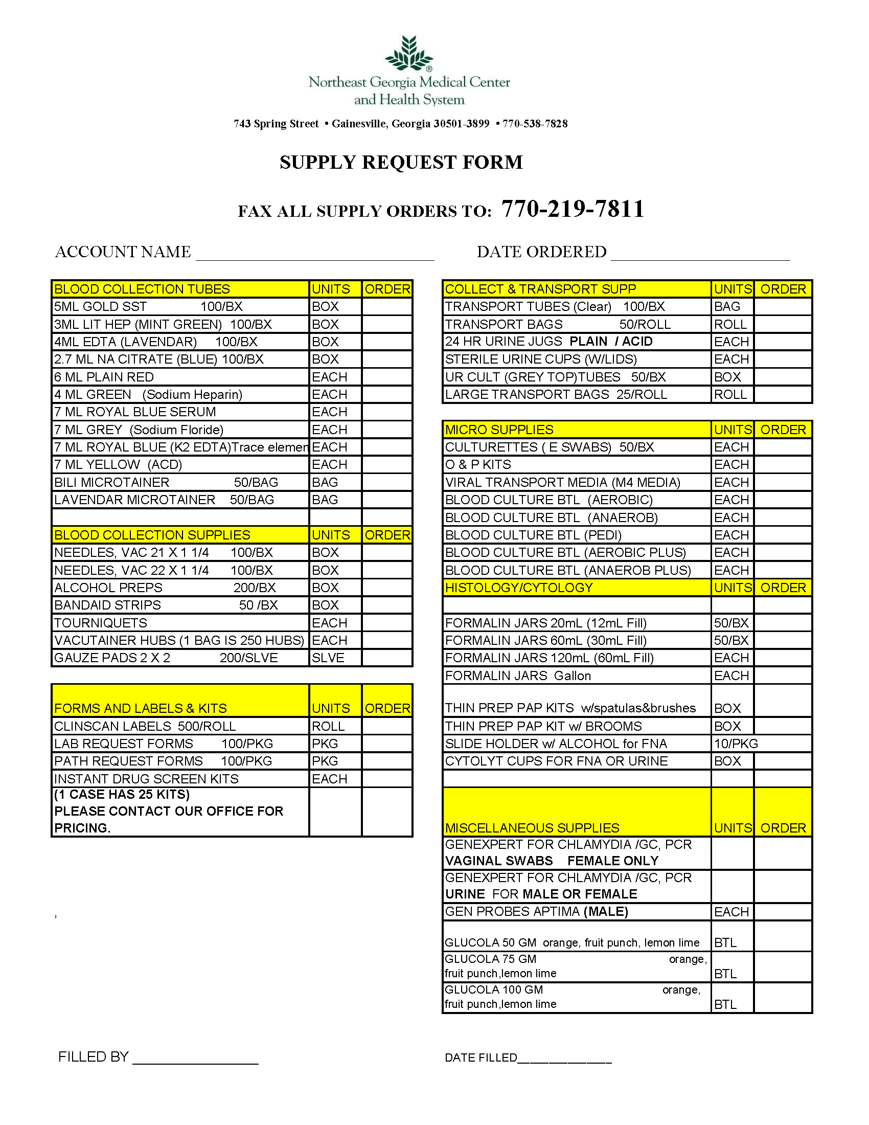 Labcorp Client Supply Request Form Pdf