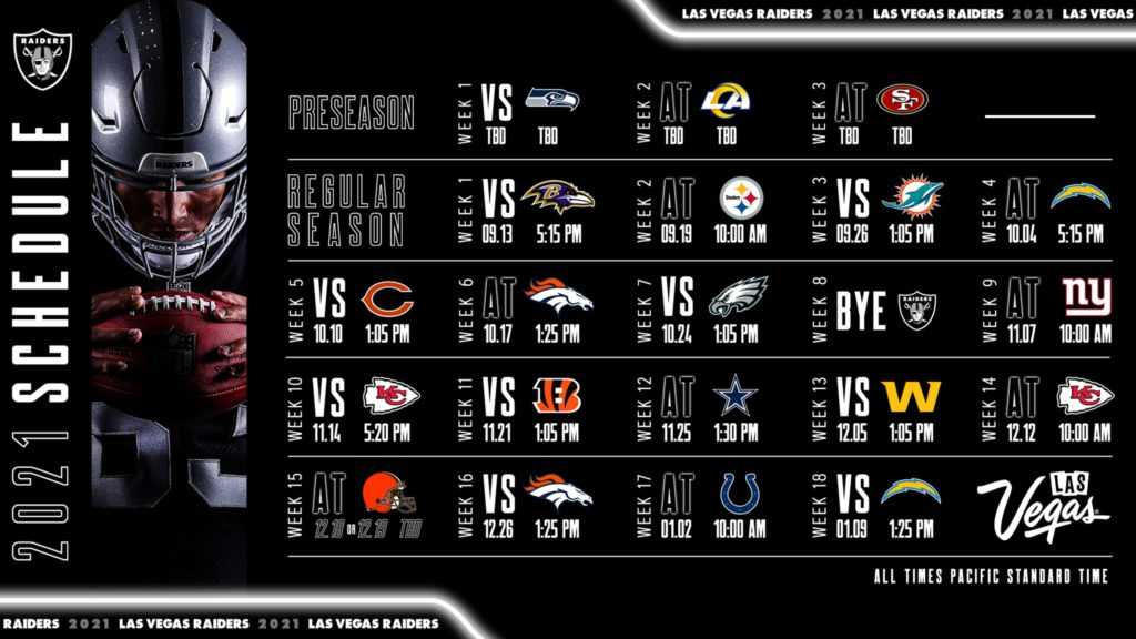 Las Vegas Raiders Announce 2025 Season Schedule