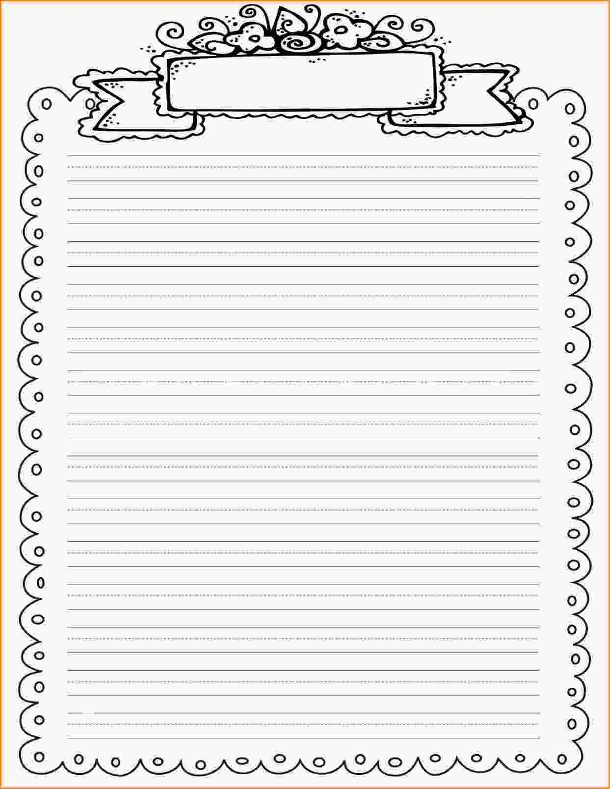 Lined Paper Printable With Border World Of Printables 