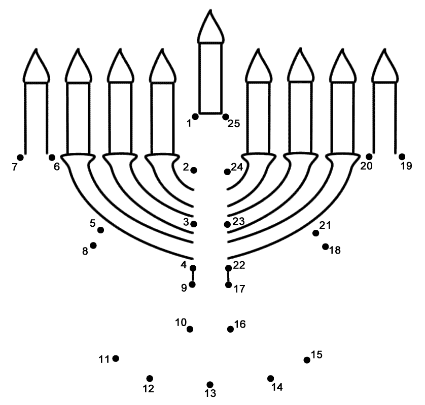 Menorah Connect The Dots Count By 1 s Hanukkah 