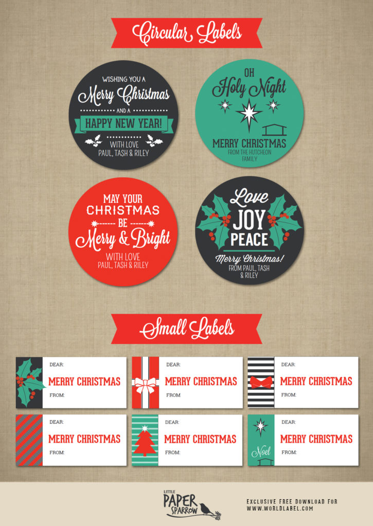 Merry Christmas Labels By Little Paper Sparrow 