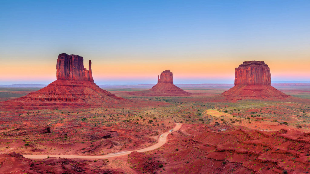 Monument Vallay Desert Region With Red Sand Of Arizona 