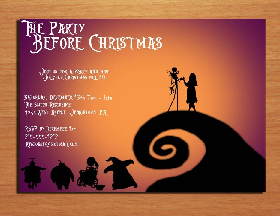 Nightmare Before Christmas Halloween Party Invitation 