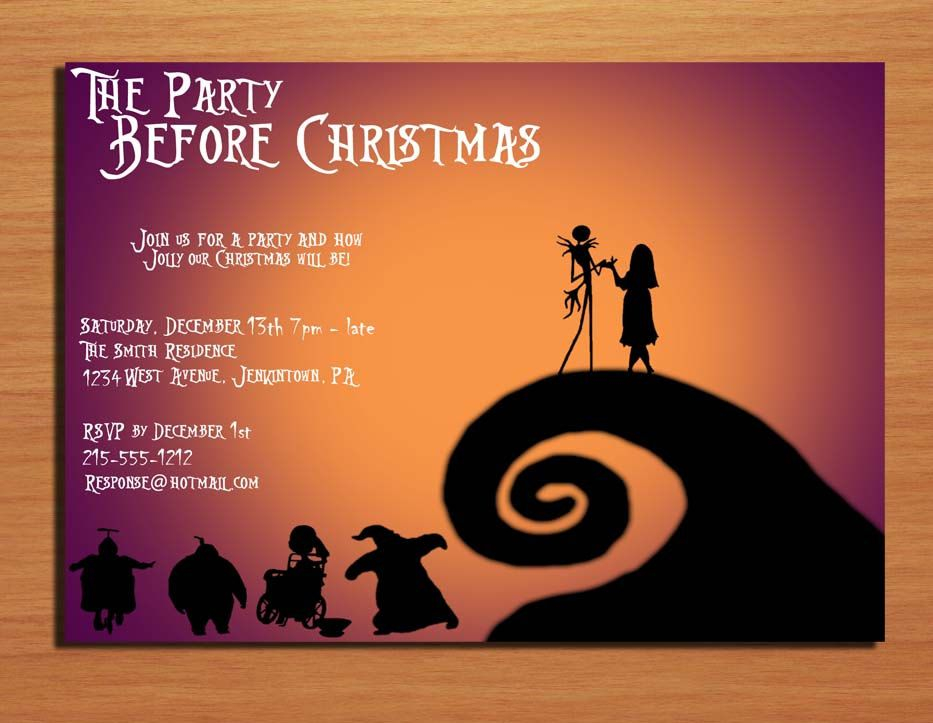 Nightmare Before Christmas Halloween Party Invitation