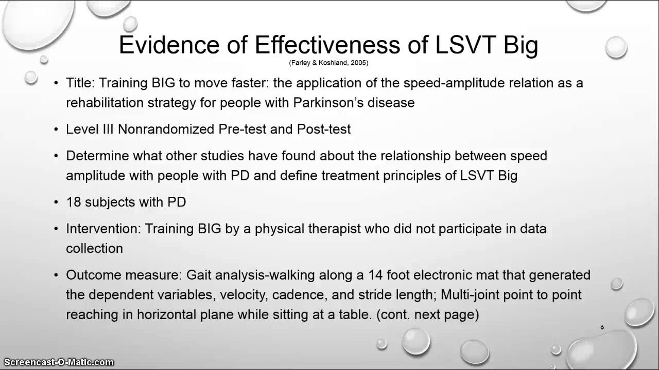 Occupational Therapy Evidence Based Practice LSVT Big 