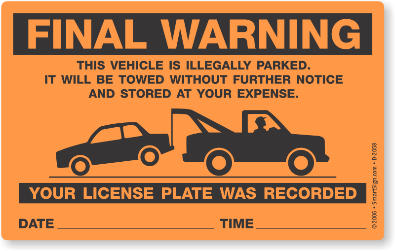 Printable Towing Notice