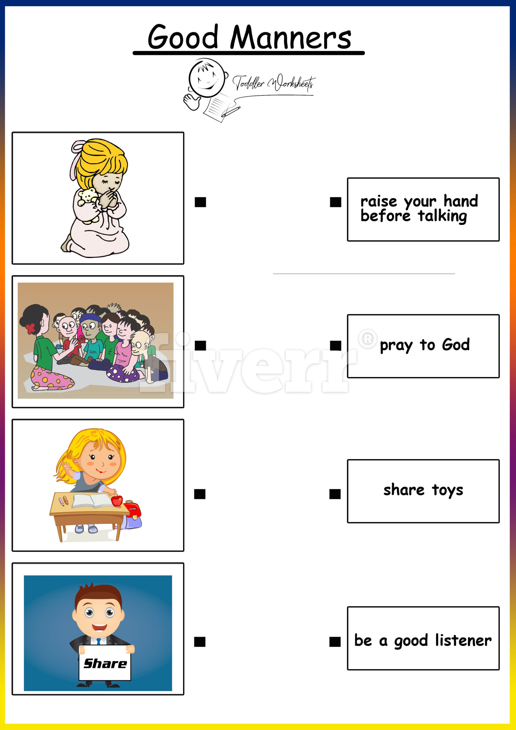 Preschool Free Worksheets Good Manners Manners Preschool 