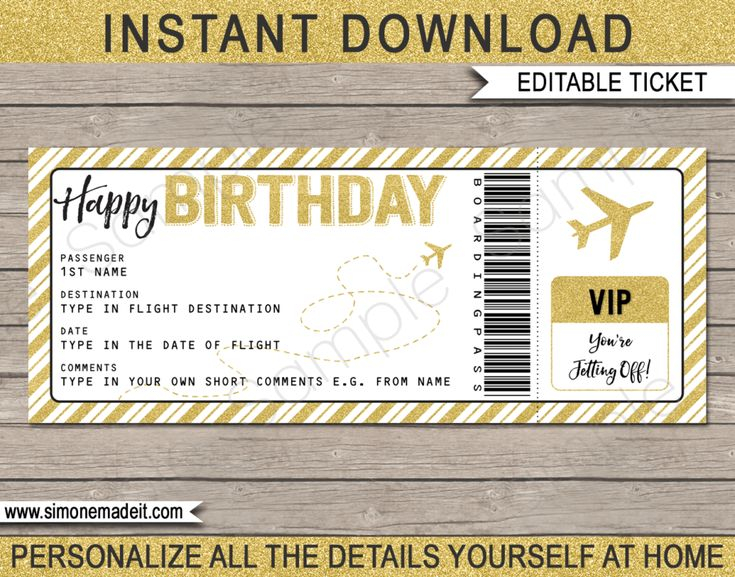 Printable Boarding Pass Template Surprise Trip Reveal 
