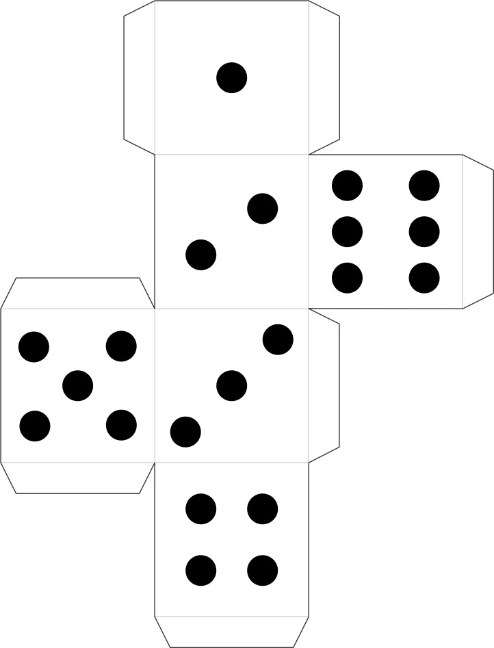 Printable Dice For Detective Badge And Other Games 