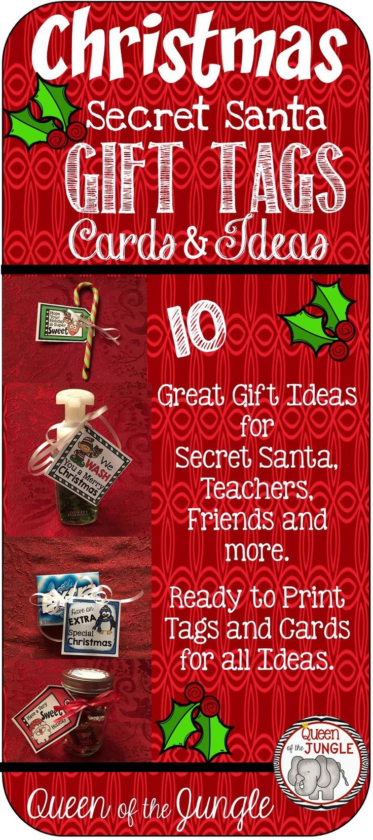 Printable Gift Tags For Secret Santa Christmas Gifts Also 