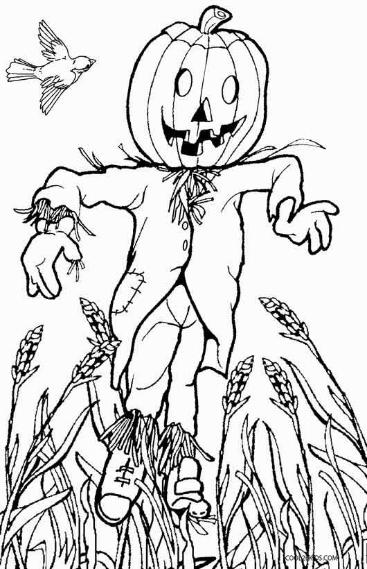 Printable Scarecrow Coloring Pages For Kids