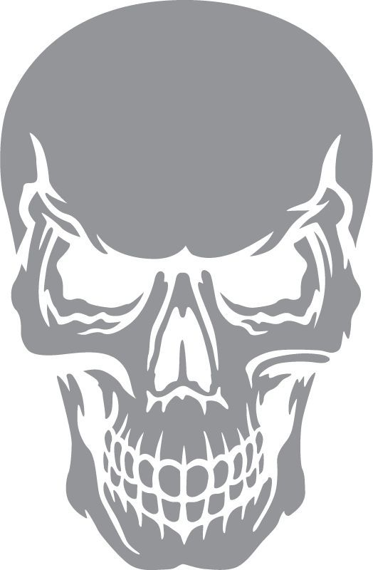 Skull With Angry Expression Stencil De Calavera Arte De