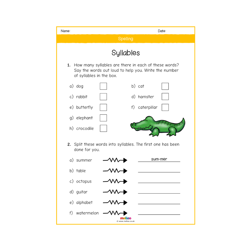 Spelling Y1 Worksheets English KS1 Melloo