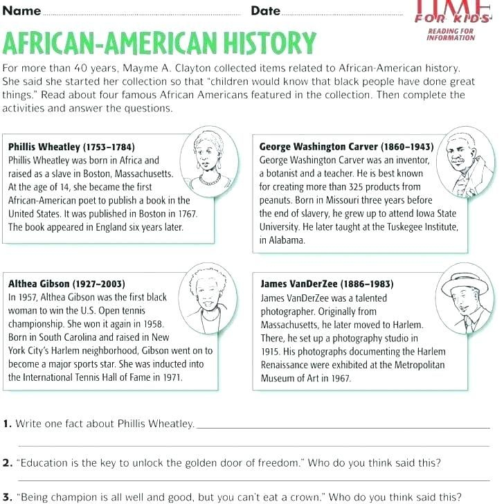 Teach Child How To Read Free Printable Black History 