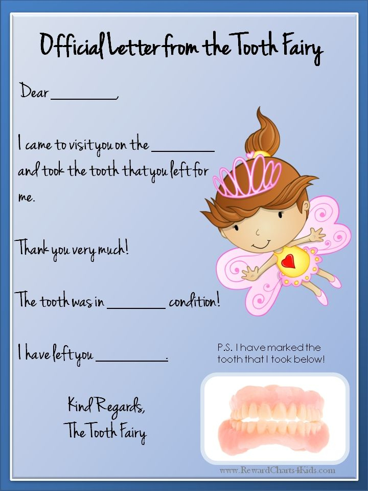 Tooth Fairy Letter Tooth Fairy Letter Template Tooth 