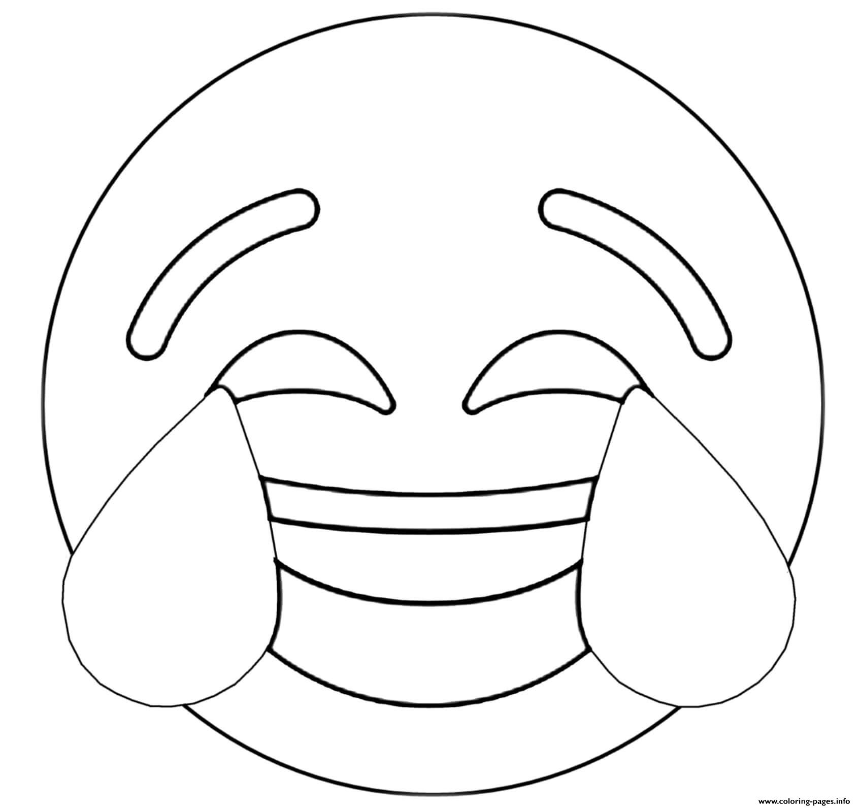 Twitter Crying Laughing Emoji Coloring Pages Printable