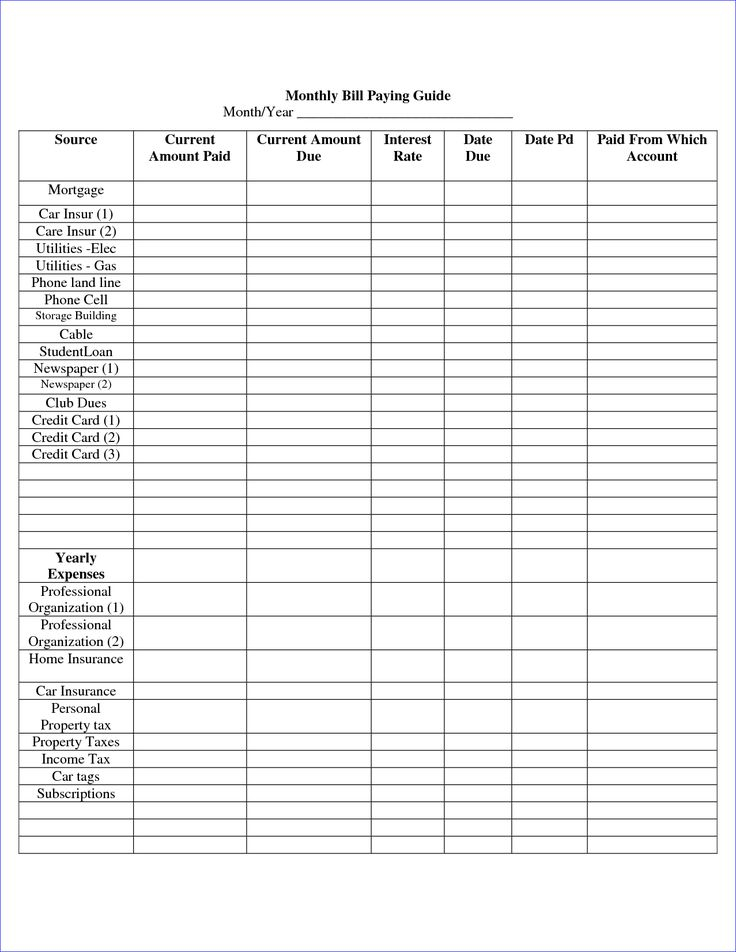 Unique Monthly Bill Organizer Template Excel xls 